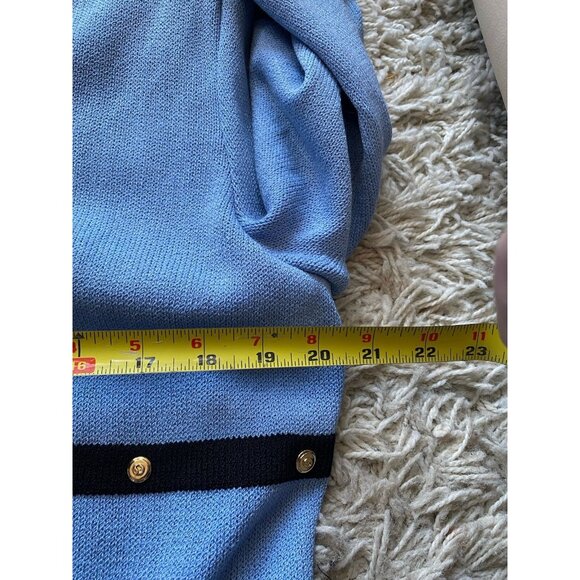 St. John Marie Gray Sweater Santana Knit 14 Blue Layering Wool Blend Duster - Picture 4 of 9